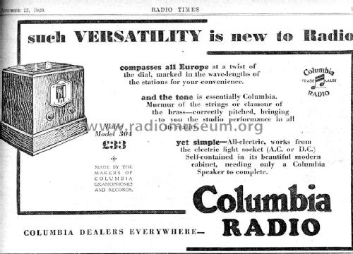 304; Columbia Graphophone (ID = 1392675) Radio