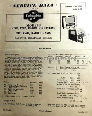 Radiogram C401; Columbia Graphophone (ID = 2651169) Radio