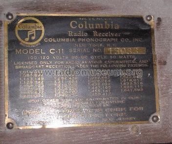 C-11 ; Columbia Phonograph, (ID = 2157540) Radio