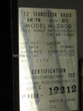 Masterwork 12 Transistor M-2908 ; Columbia Records (ID = 2295333) Radio
