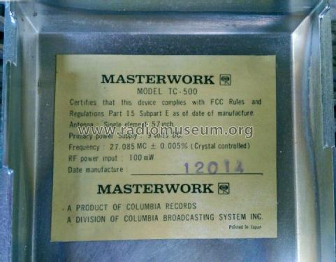 Masterwork Transceiver TC-500; Columbia Records (ID = 2417431) Citizen