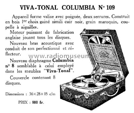 Viva-Tonal No. 109 TalkingM Columbia Viva-Radio, Couesnon SA Viva-Tonal No. 109 TalkingM Columbia Viva-Radio, Couesnon SA