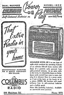 Columbus 402; Columbus Brand; (ID = 2325253) Radio