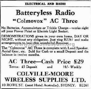Colmovox AC Three ; Colmovox Brand, (ID = 2116727) Radio