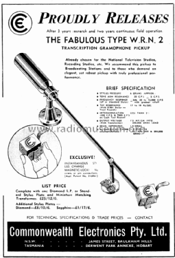 WRN/2 Pickup ; Commonwealth (ID = 2348320) Microfono/PU