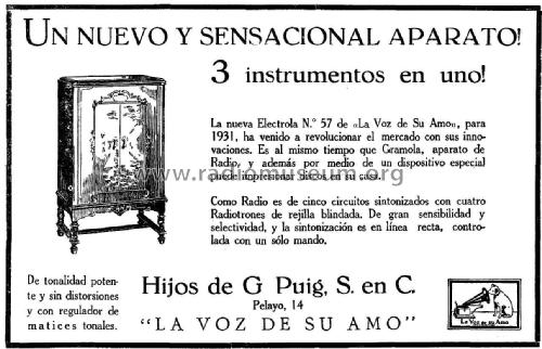 Radio Electrola RE-57; Compañía del (ID = 2382548) Radio