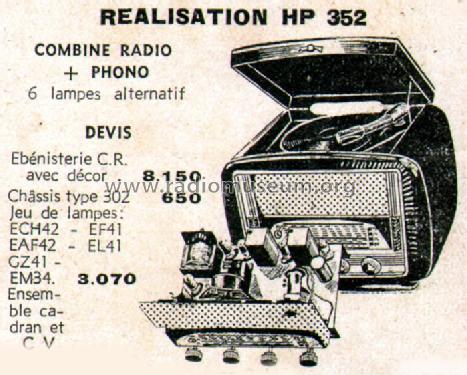 Combiné Radio-Phono HP352; Comptoir MB (ID = 595355) Radio