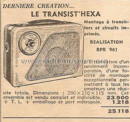 Transist Hexa RPR 961; Comptoir MB (ID = 1101993) Radio