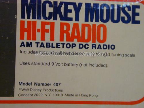 Mickey Mouse Hi-Fi Radio AM Table Top 407; Concept 2000 Hong (ID = 545300) Radio