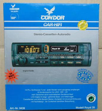 Stereo-Cassetten-Radio Royal 39; Condor; Europe (ID = 2426595) Car Radio