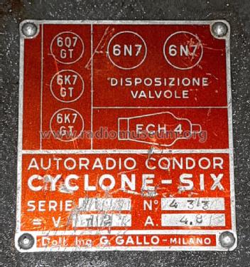 Cyclone Six ; Condor Ing. Gallo; (ID = 2388420) Car Radio