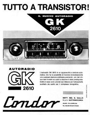 GK2610 Tipo B; Condor Ing. Gallo; (ID = 2150158) Car Radio