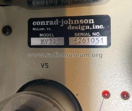 All-Tube Amplifier MV125; Conrad-Johnson (ID = 2727467) Ampl/Mixer