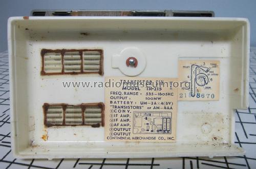 Transistor Six TR-215; Continental (ID = 1201519) Radio