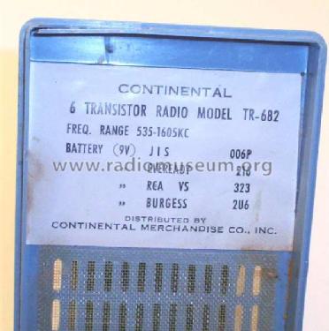 6 Transistor TR-682; Continental (ID = 237010) Radio