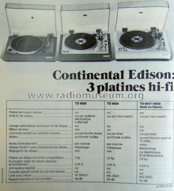 Platine hi-fi TD9657 bois et TD9658 blanc; Continental Edison, (ID = 2380009) R-Player