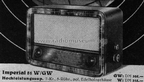 Imperial 51W; Continental-Rundfunk (ID = 1351925) Radio