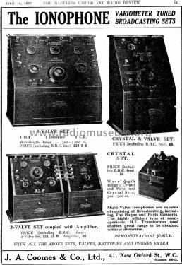 2-Valve Broadcast Receiving Set ; Ionophone Brand, J. (ID = 1072485) Radio