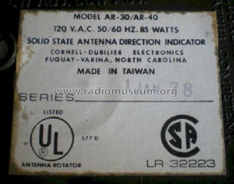 Autorotor Solid State Antenna Direction Indicator AR-30 - AR-40; Cornell-Dubilier (ID = 1345509) Divers