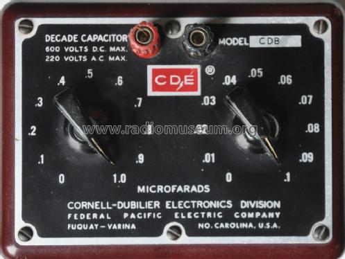 Decade Capacitor CDB3; Cornell-Dubilier (ID = 1621230) Equipment