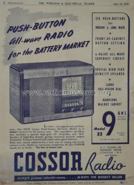 33; Cossor, A.C.; London (ID = 1773828) Radio
