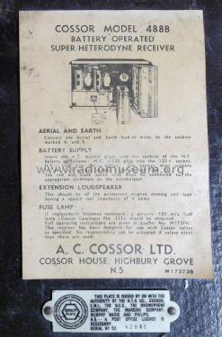 488B; Cossor, A.C.; London (ID = 1907426) Radio