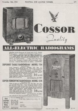 Radio-Gram 536; Cossor, A.C.; London (ID = 2699693) Radio