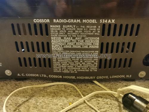 Radiogram 534AX; Cossor, A.C.; London (ID = 2769013) Radio