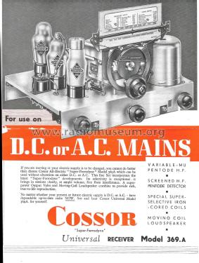 Super-Ferrodyne 369A; Cossor, A.C.; London (ID = 2936291) Radio