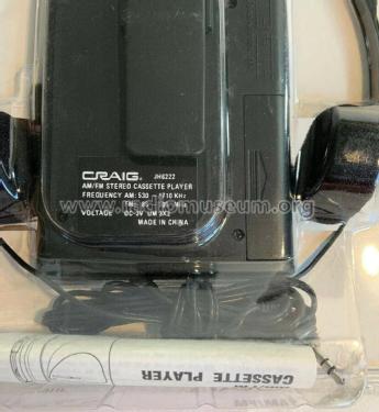 AM/FM Stereo Cassette Player JH6222; Craig Panorama Inc.; (ID = 2829890) Radio