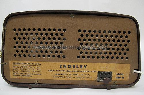 400A; Crosley AvCo Italy (ID = 2035558) Radio