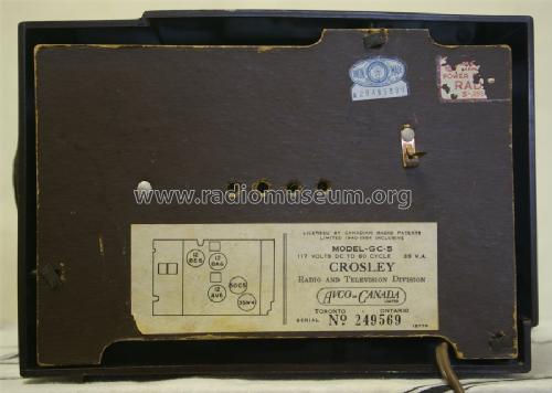 GC-5 ; Crosley Radio and (ID = 1397561) Radio