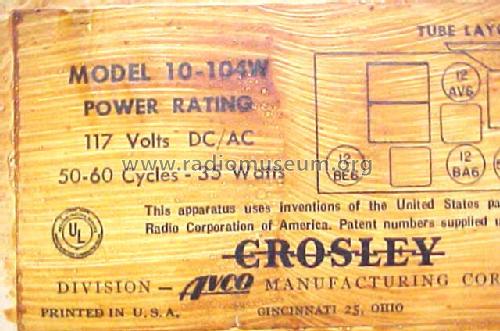 10-104W ; Crosley Radio Corp.; (ID = 480573) Radio