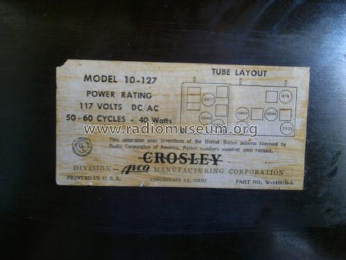 10-127 [10127] ; Crosley Radio Corp.; (ID = 1344884) Radio