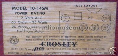 10-145M ; Crosley Radio Corp.; (ID = 99400) Radio