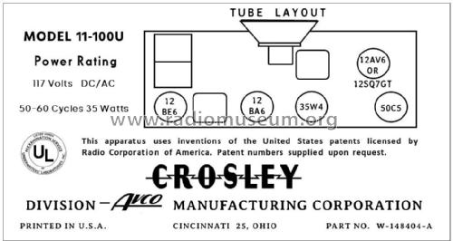 11-100U Ch= 330; Crosley Radio Corp.; (ID = 2782424) Radio