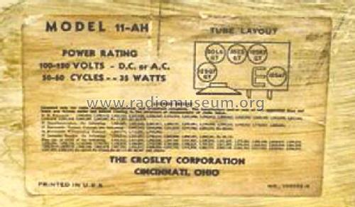 11AH ; Crosley Radio Corp.; (ID = 274143) Radio