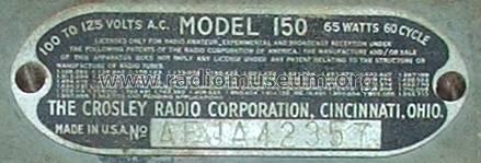 150 ; Crosley Radio Corp.; (ID = 377510) Radio