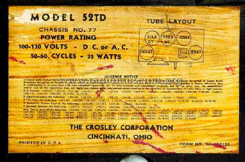 52TD Ch= 77; Crosley Radio Corp.; (ID = 835482) Radio