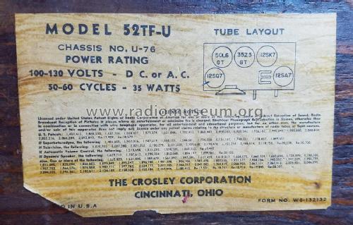 52TFU 76; Crosley Radio Corp.; (ID = 2184104) Radio