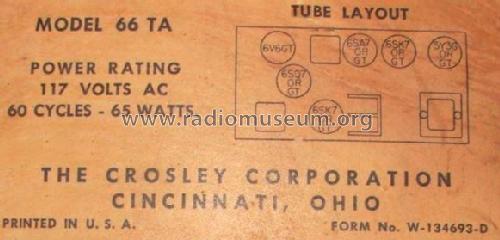 66TA American Overseas ; Crosley Radio Corp.; (ID = 2329818) Radio