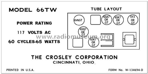66TW ; Crosley Radio Corp.; (ID = 2786710) Radio
