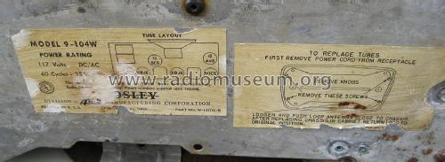 9-104W ; Crosley Radio Corp.; (ID = 1800661) Radio