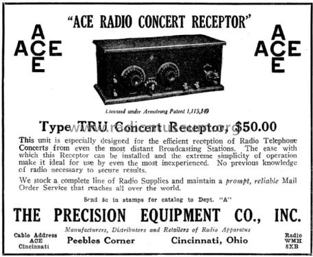 ACE TRU Concert Recptor; Precision Equipment (ID = 989748) Radio