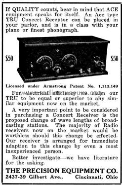 ACE TRU Concert Recptor; Precision Equipment (ID = 989749) Radio