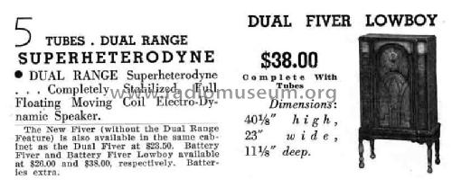 Battery Fiver Lowboy ; Crosley Radio Corp.; (ID = 1513879) Radio