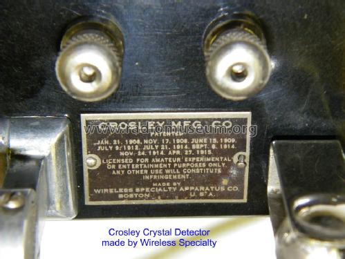 Crystal Detector Stand Wireless Specialty App.Co; Crosley Radio Corp.; (ID = 840404) Bauteil