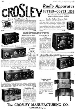 Crystal Receiver No. 1, later named Harko Radio Receiver or C.R. No-I; Crosley Radio Corp.; (ID = 1170017) Galène