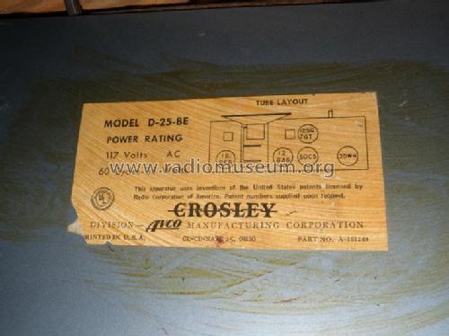 D-25BE Ch= 311; Crosley Radio Corp.; (ID = 1949193) Radio