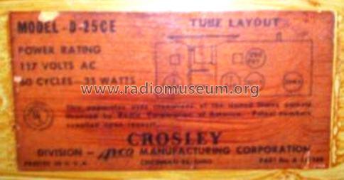 D-25CE Ch= 311-1; Crosley Radio Corp.; (ID = 128373) Radio